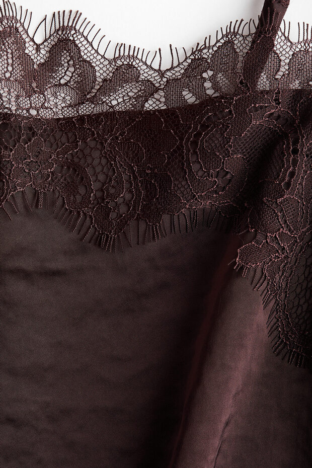 Dantel Şeritli ve Askılı Elbise - 2