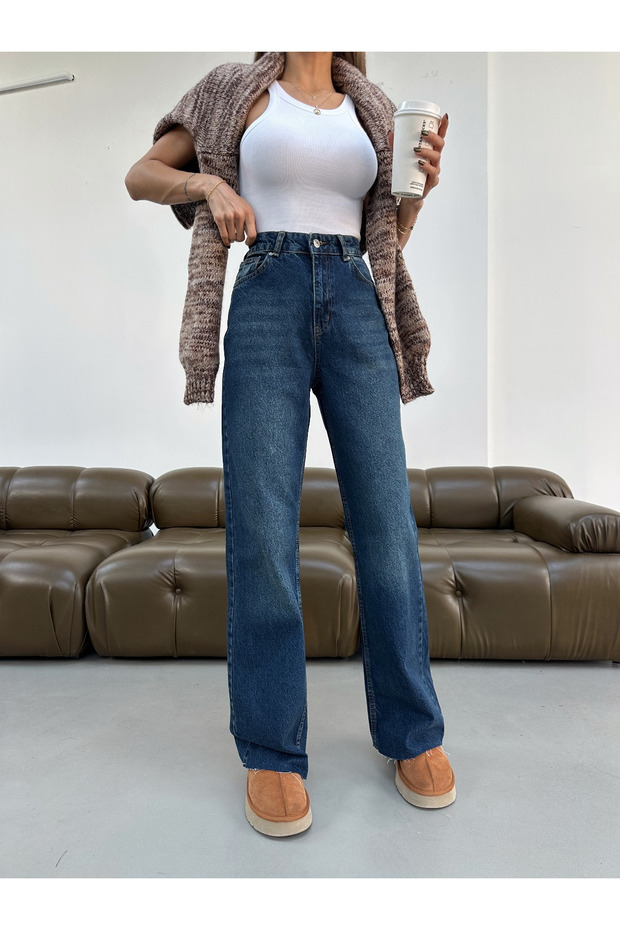 Women's Wide Leg Cropped Jean Denim Trousers