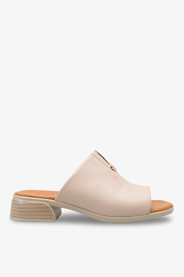 Anisya Women's Genuine Leather Slippers - Stone