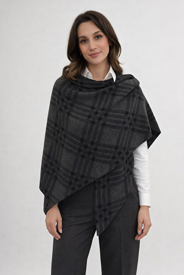 شال مثلث منسوج منقوش على الوجهين - 3