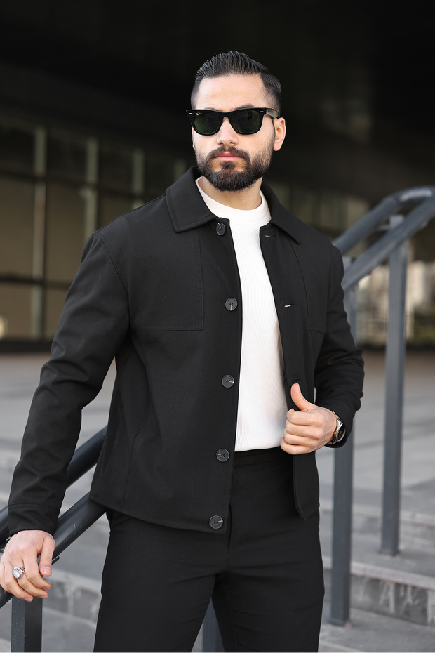 Seasonal Jacket with Stitching Detail and Buttons