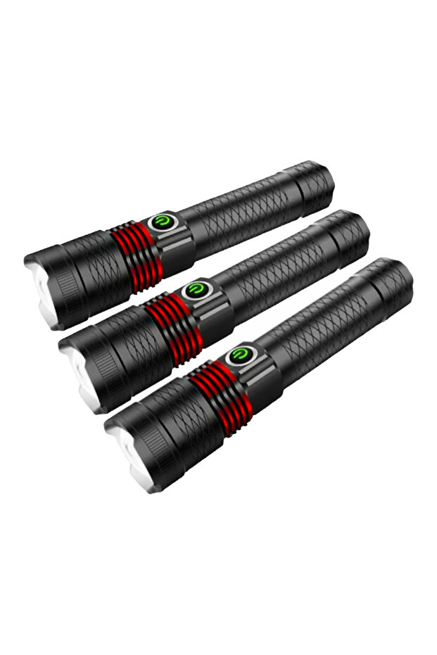 Hunter Z1 PLUS 15W Rechargeable LED Flashlight, 3 pcs