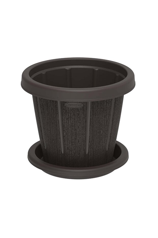 Cedargrain Flowerpot with Tray 16"
