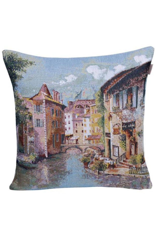Venice Historic Streets Jacquard Woven Tapiserie Decorative 45*45Kirlent