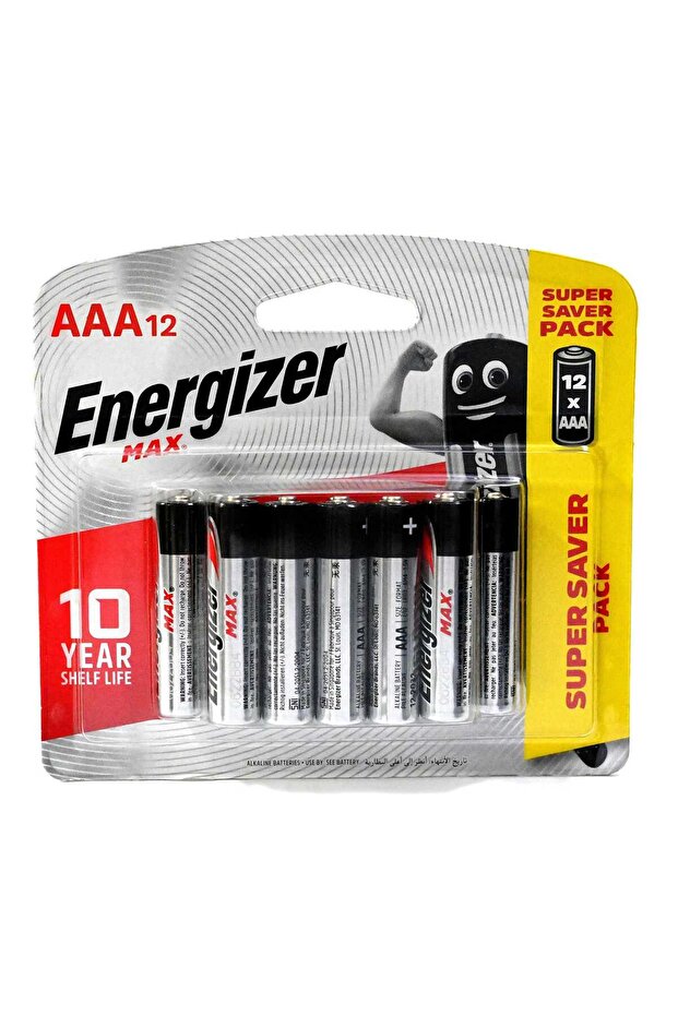 Max Alkaline AAA Battery, 1.5 V, 12 Pcs