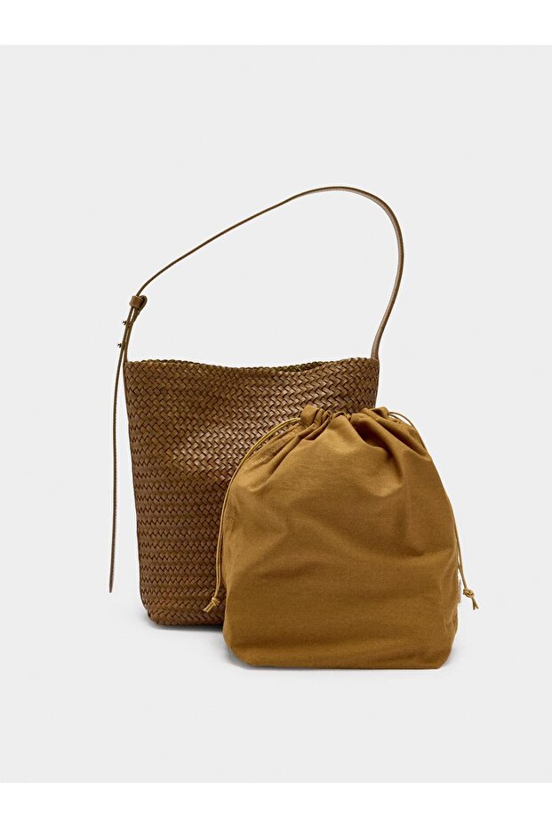 Kadın Örme Deri Omuz Çantası - 3