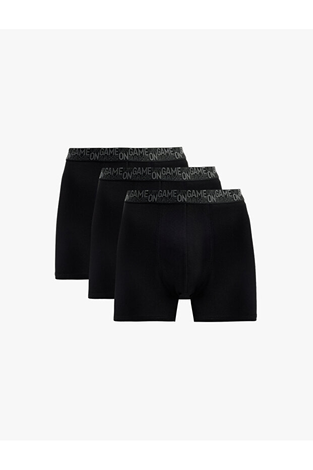Cotton 3-Piece Boxer Set with Printed Waist Detail