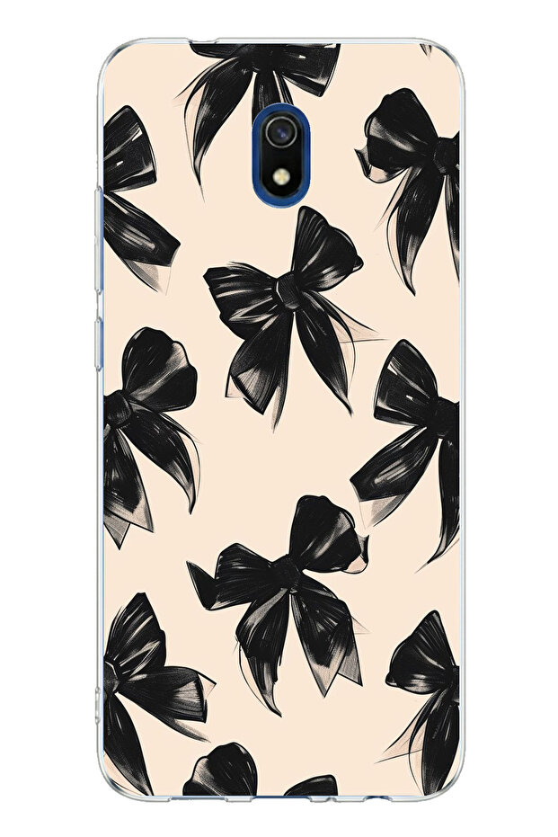 حافظة سيليكون مطبوعة بشريط أسود متوافق مع Redmi 8A - 1