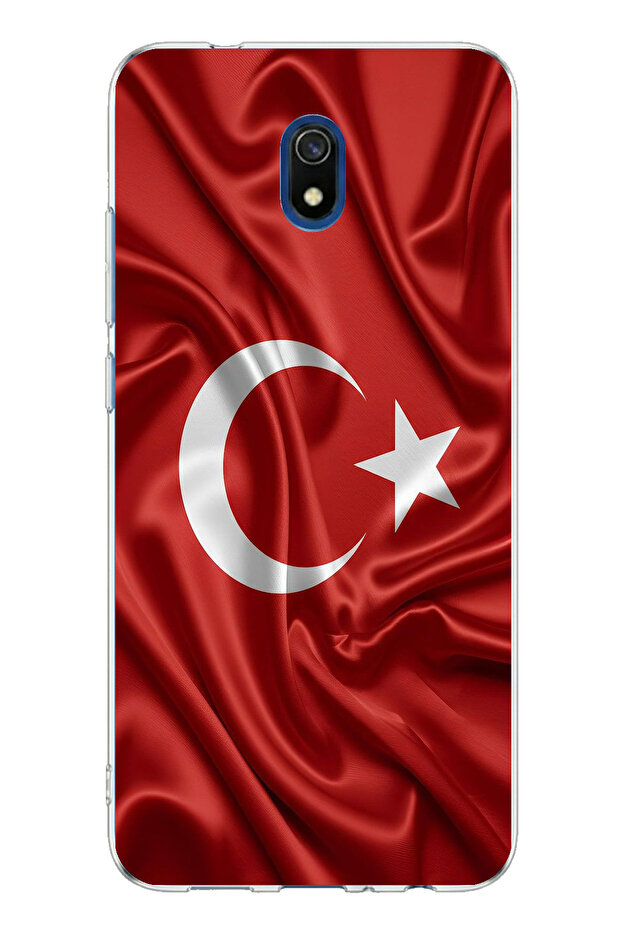 Redmi 8A Compatible Turkish Flag Printed Silicone Case - 1