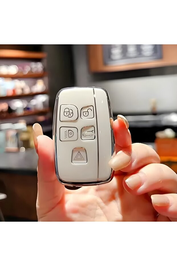 Land Rover Range Rover Evouge Compatible Sport Nano Key Case Cover White Silver Silver Color