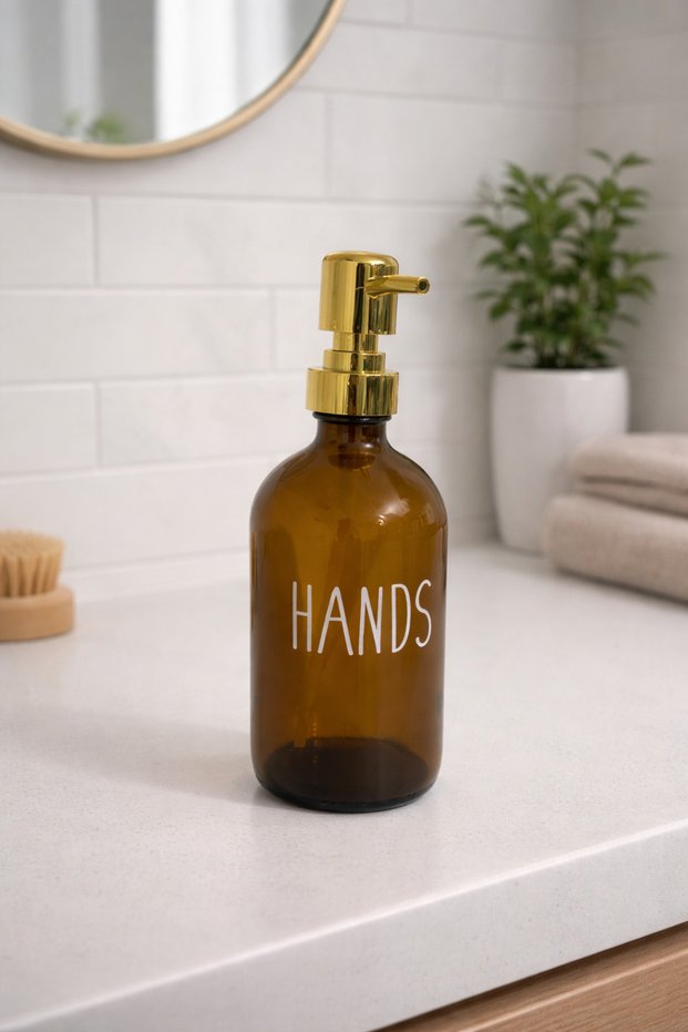 Glass Liquid Soap Dispenser Set 500 ml – Stylish and Modern Design