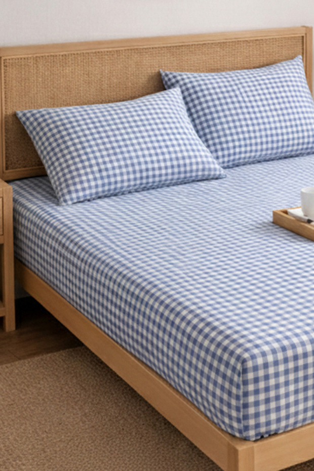 Pöti Kare Patterned Fitted Sheet Set - Single/Double/King Size - 4
