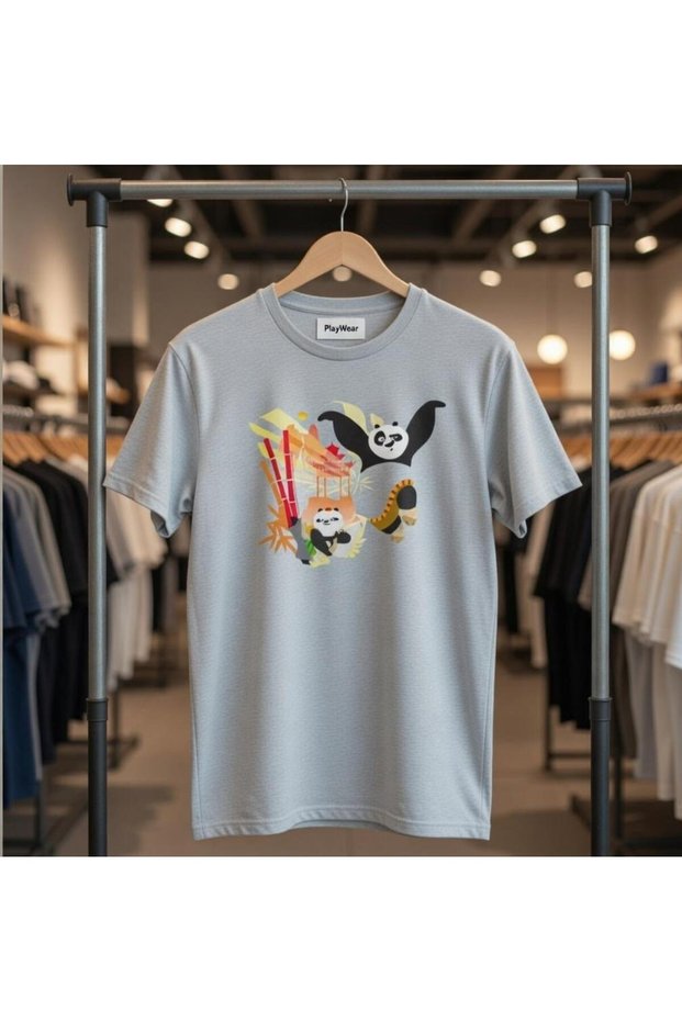 Loose Fit Unisex Kung Fu Panda Po Fighting Pose Design Printed T-shirt