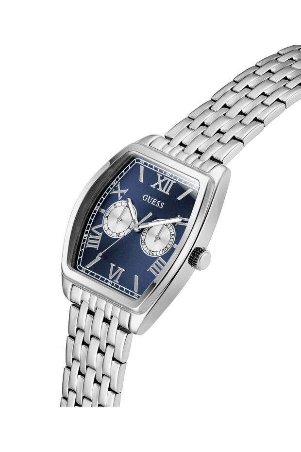 ساعة رجالية متعددة الوظائف بلون فضي - 5