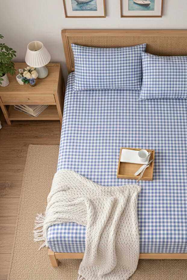 Pöti Kare Patterned Fitted Sheet Set - Single/Double/King Size - 5