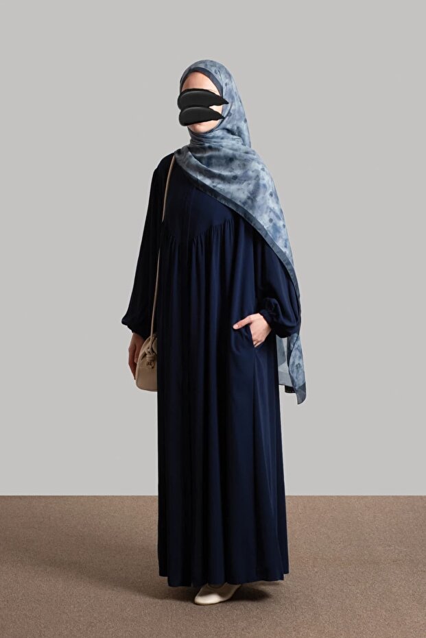 Robalı Zippered Robe - Navy Blue