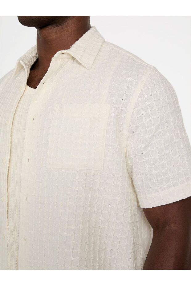 قميص بنقشة بنقش مربعات - 4