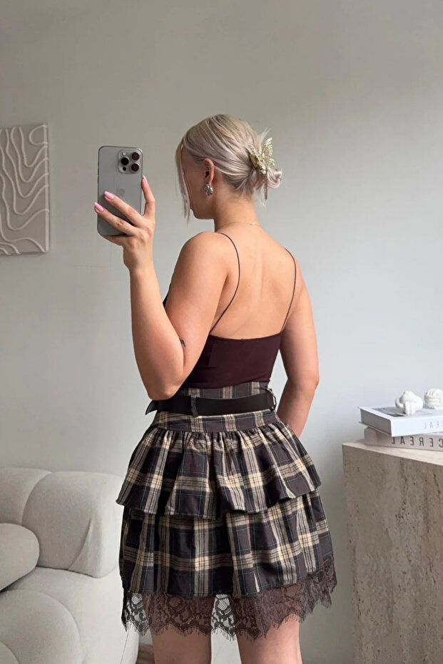 İp Askılı V Yaka Basic Bodysuit - 5