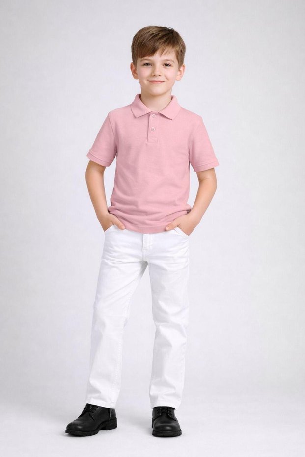 236 Nisan Boy's Polo Collar 100% Cotton T-Shirt & Lycra Linen Trousers