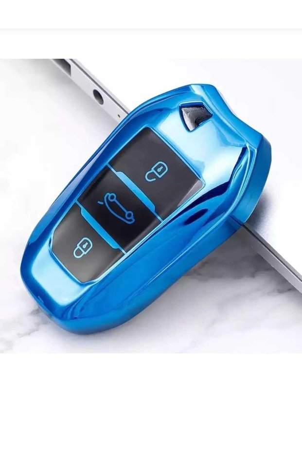 For Peugeot 208 308 508 2008 3008 5008 Rifter Citroen Opel Nano Key Case Cover Blue Black Color