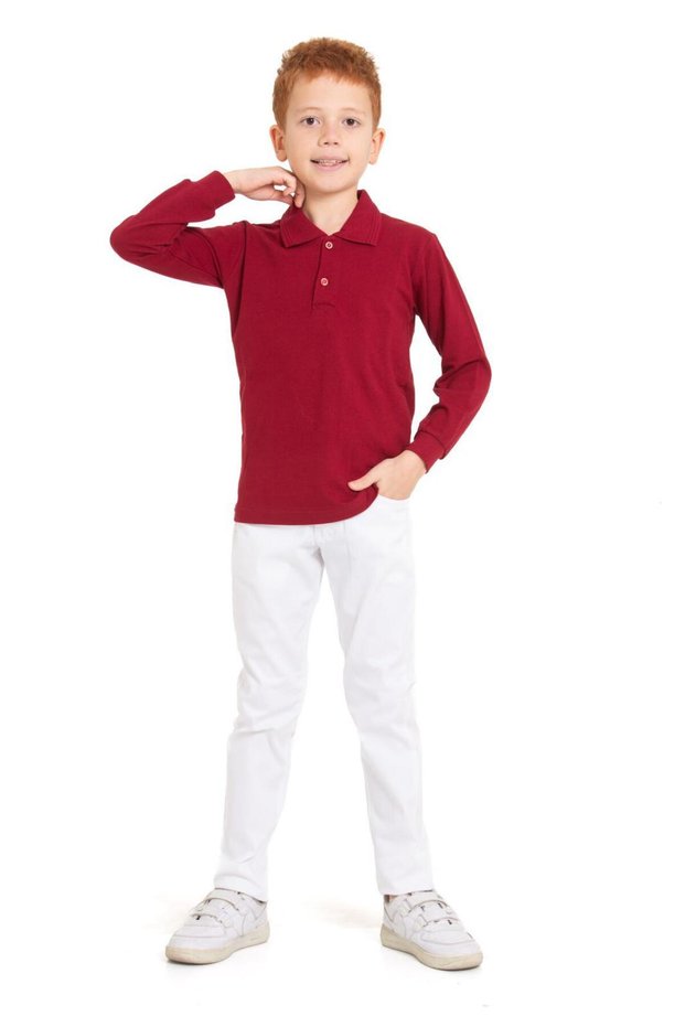 116 Nisan Boy's Polo Collar 100% Cotton T-Shirt & Lycra Linen Trousers
