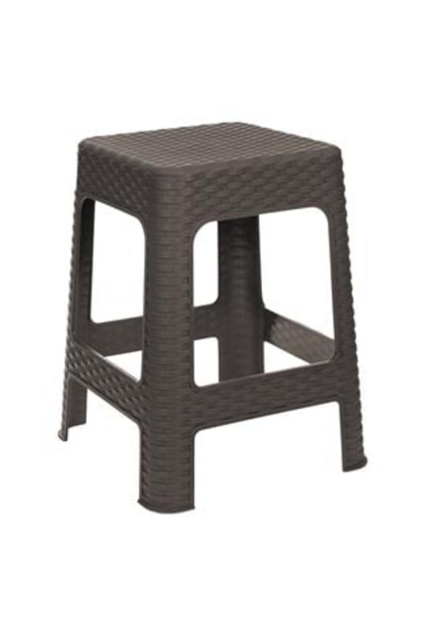 Brown Plastic Rattan Stool