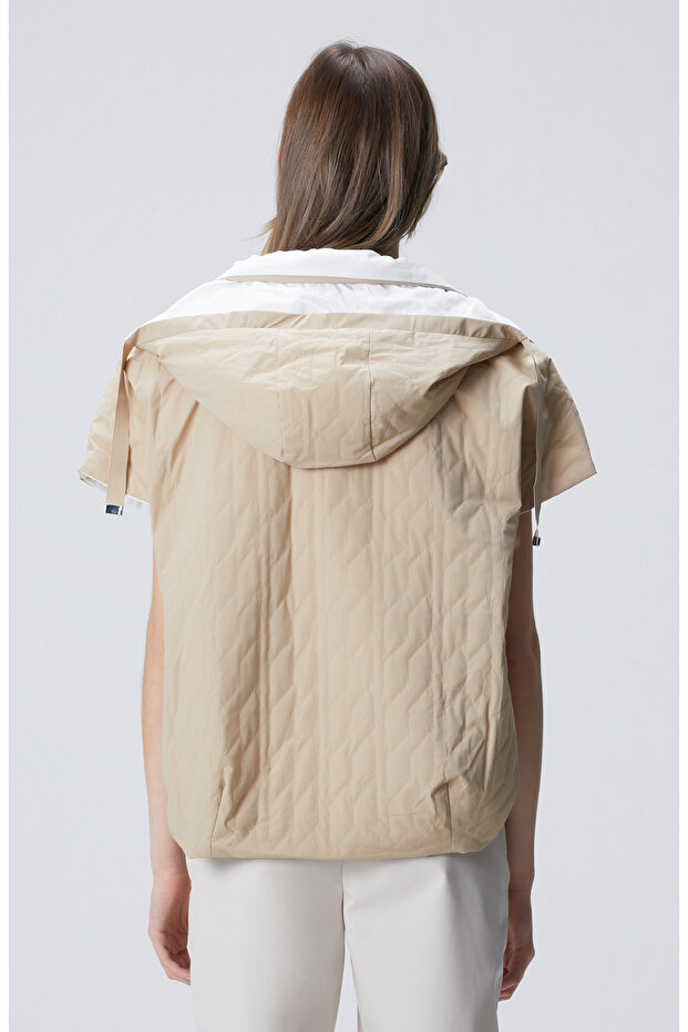 Bej Kapitone Casual Yelek - 5