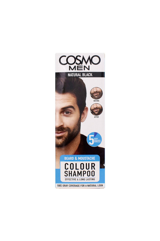 Men Beard & Moustache Colour Shampoo Natural Black 180ml