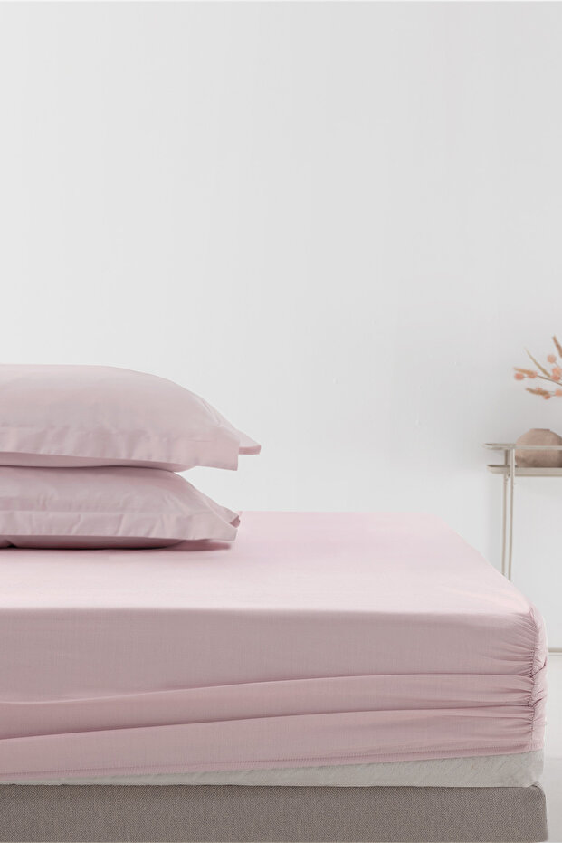 Nemty Double Cotton Satin Fitted Sheet - Powder