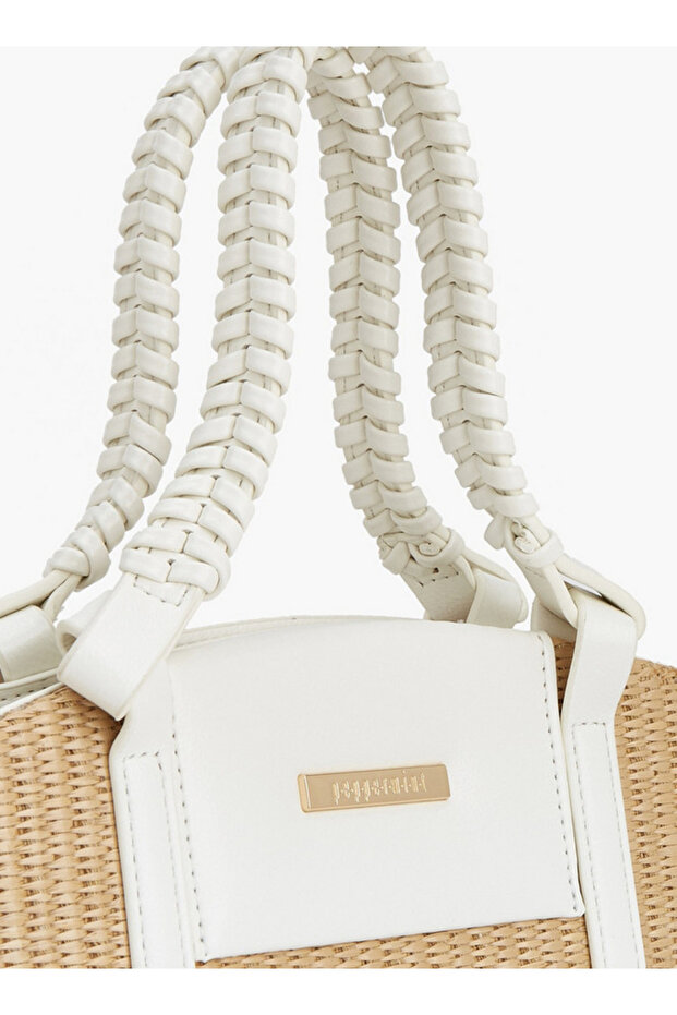 Textured Tote Bag with Double Handle - 4
