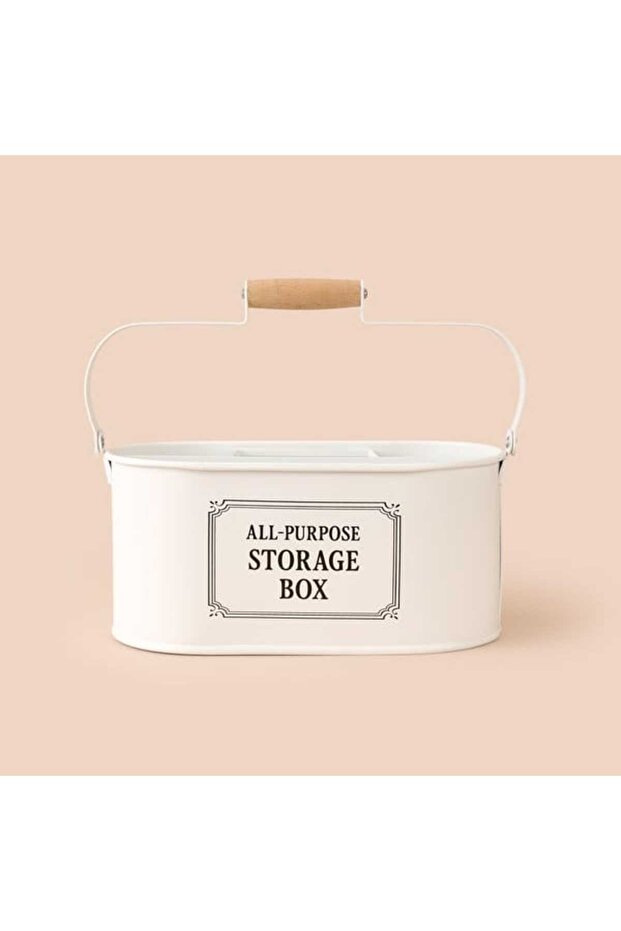 Organizer Basket with Bath Compartment - White - 4 Lt