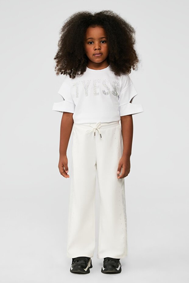 BG Store Girl's White Sweatpants