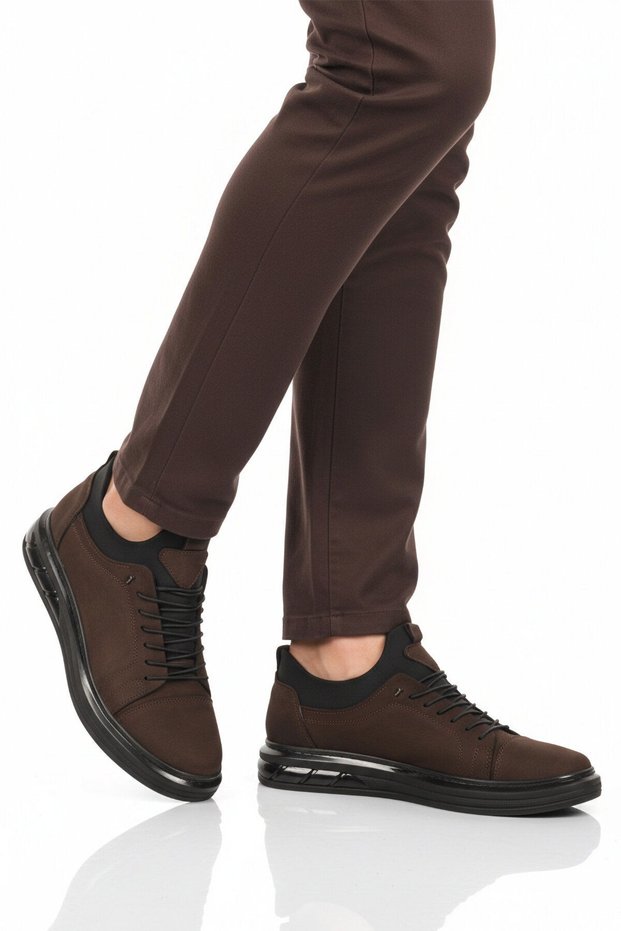 Brown Nubuck Genuine Leather Men's Casual Shoes 117 m