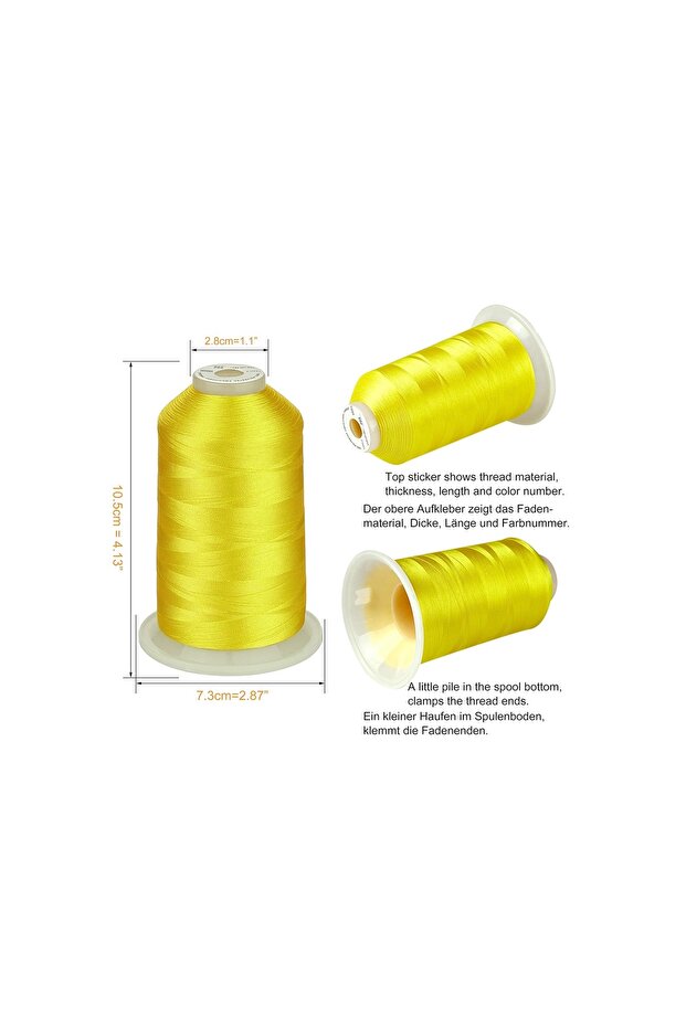 Embroidered Thread Set 4 Spools - 5000 m, Yellow Tones - 2