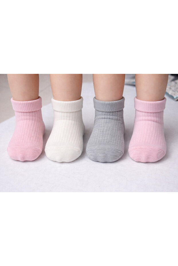 Girl's 4-Piece Cotton Socks