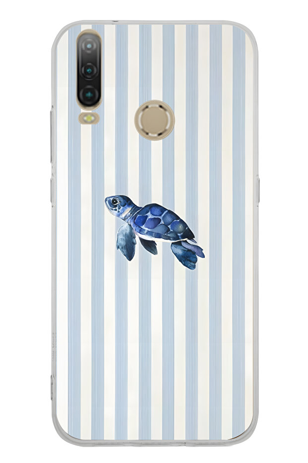 حافظة هاتف شفافة بنمط السلحفاة البحرية متوافقة مع جهاز General Mobile GM 10 - 1