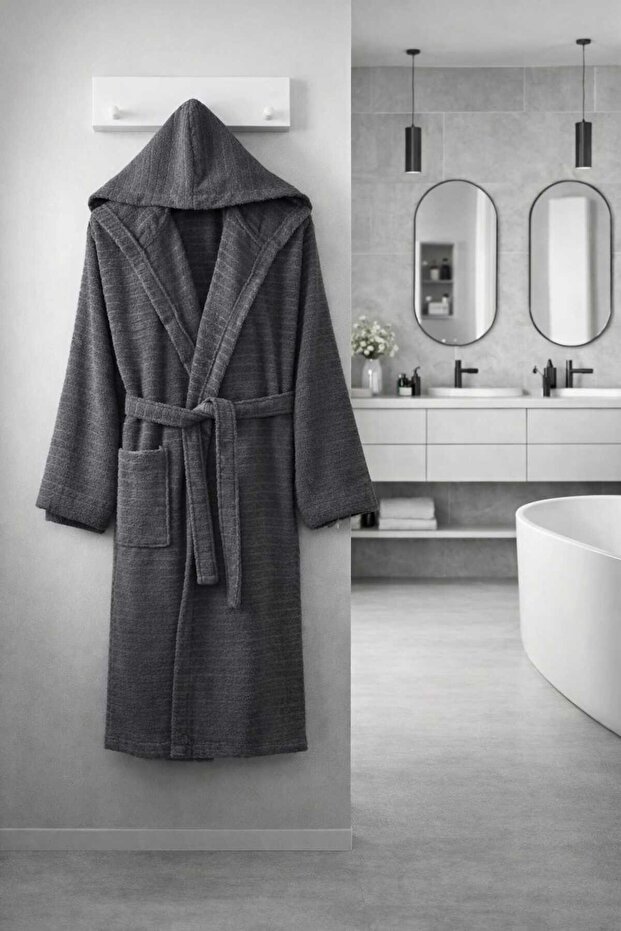 Vanilla Soft Kapüşonlu Bornoz - 1