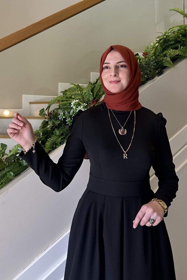 Rose Elbise Siyah - 5