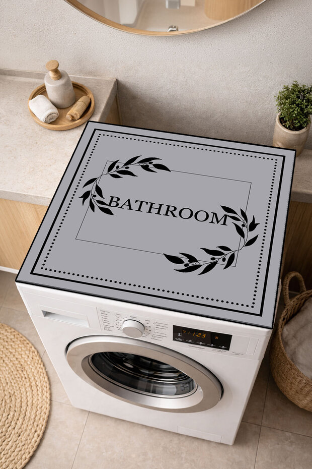 Stain-Resistant Non-Slip Washable Bathroom Washing Machine Dryer Cover & Mat 60X60Cm