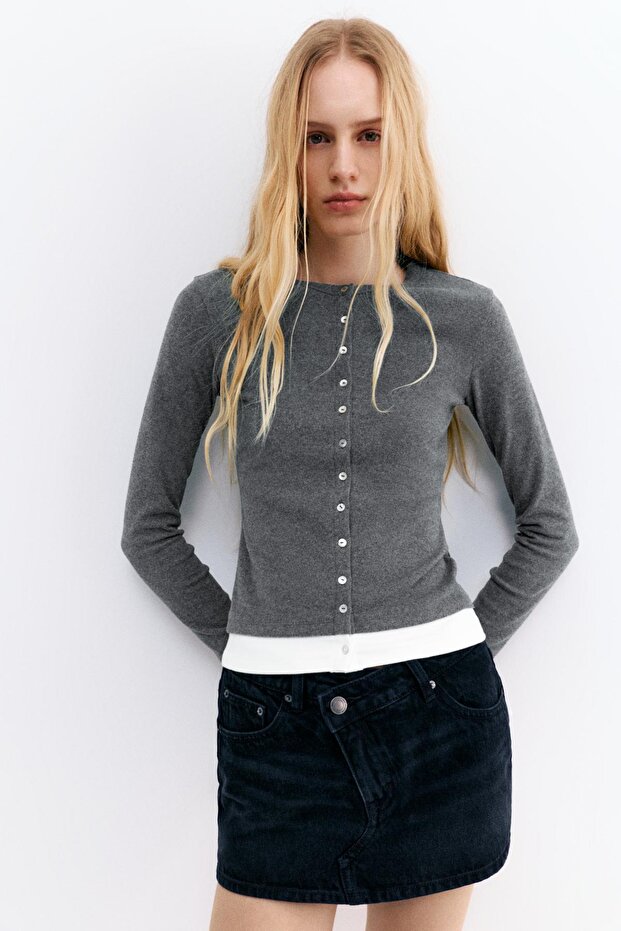 Soft touch düğmeli ceket - 2