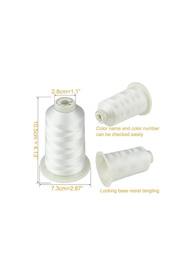 Embroidered Thread Set 4 Spools - 5000 m, Color White - 2