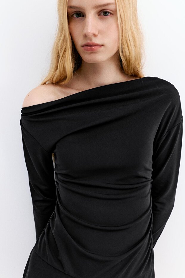 Asimetrik kısa elbise - 6