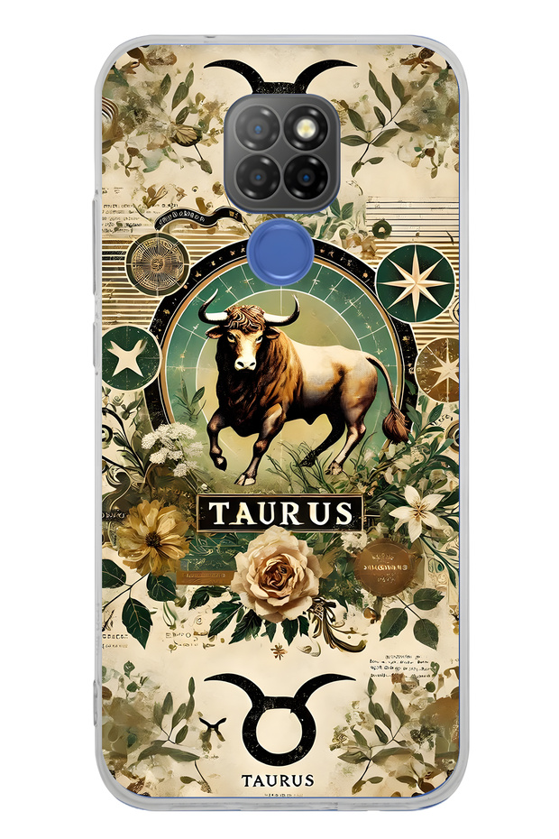 General Mobile Gm 20 Compatible Transparent Phone Case with Taurus Pattern - 1