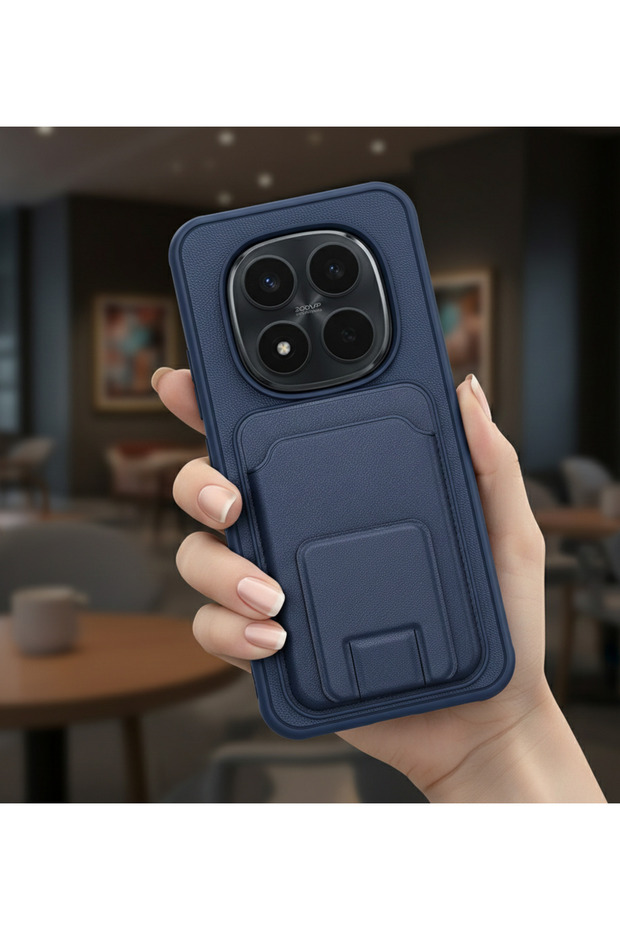 Compatible Tpu Protected Leather Textured Case with Card Compartment for Redmi Note 15 Pro 5g