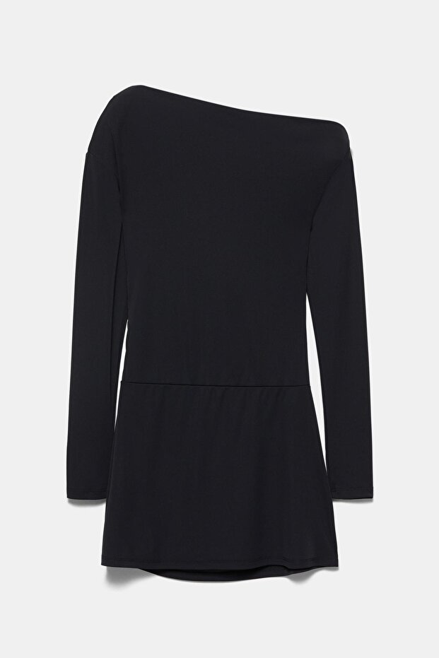 Asimetrik kısa elbise - 7