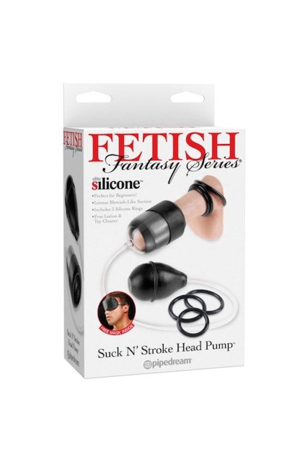 Suck n' Stroke Head Pump Transparent/Negru