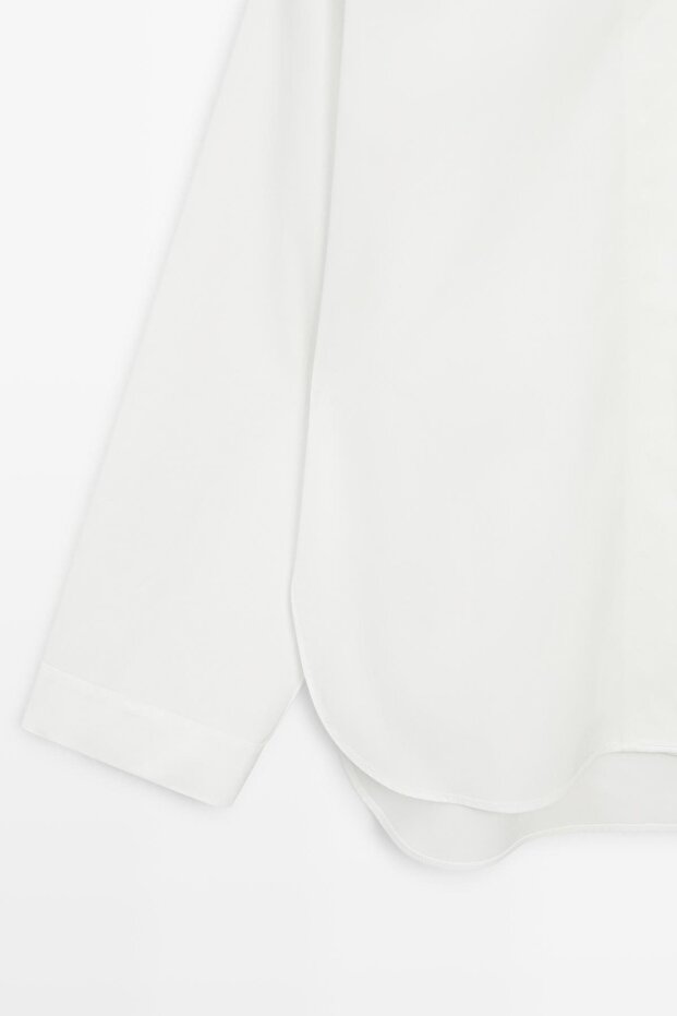 Dökümlü poplin gömlek - 7