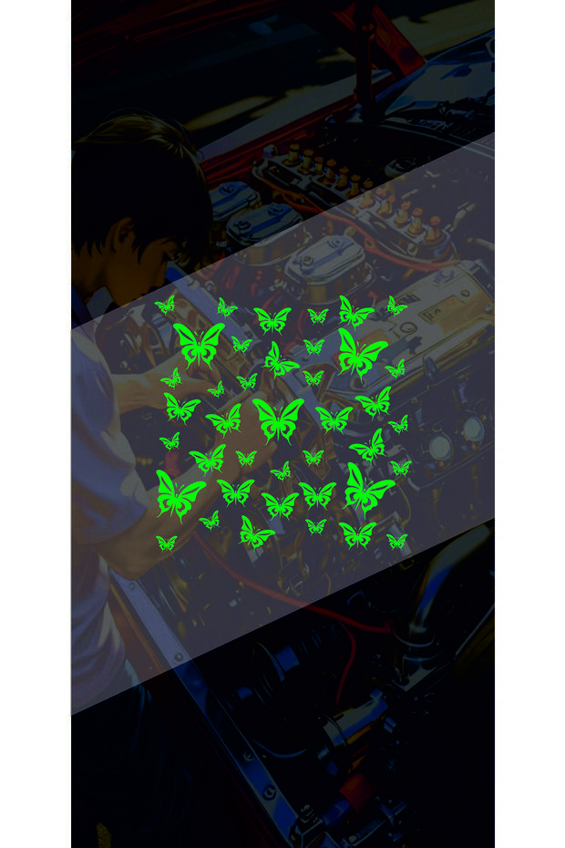 Butterfly Pattern Coating 25X25 cm Jdm Car-Moto-Laptop Glass Sticker Hologram Optional Sticker