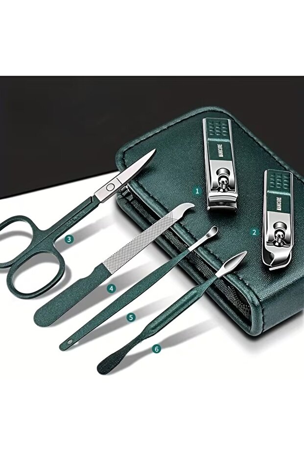 6-Piece Travel Size, Zippered, Wallet-Looking, Easy-To-Carry Mini Manicure Set