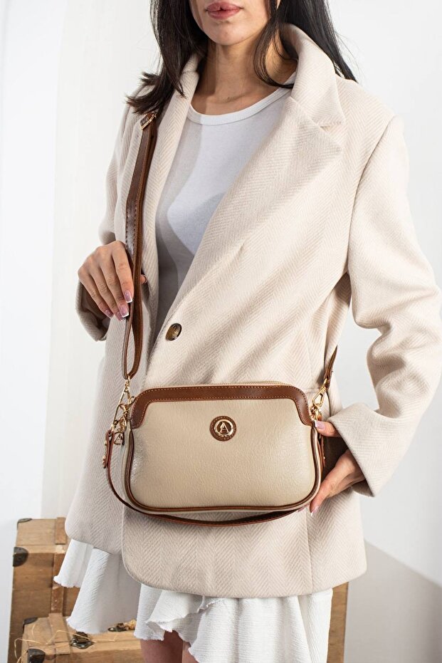 Women's Stylish Soft Leather Quality Multi-Compartment Hand and Shoulder Bag En 26 cm Boy 16 cm 744